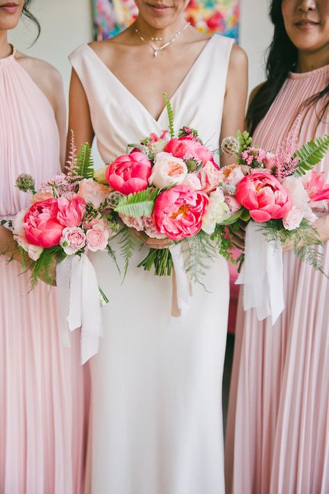 Pink Brides Maid Dresses, Light Pink Bridesmaid Dresses, Pink Bridesmaid Dress, Bridesmaid Colors, Wedding Party Ideas, Pink Wedding Flowers, Wedding Flower Inspiration, Pink Bridesmaid Dresses, 100 Layer Cake