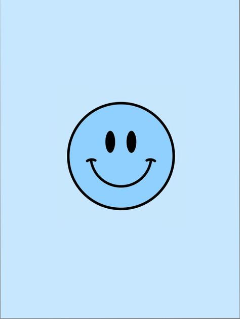 Blue Wallpaper Smile Face, Asthetic Picture Blue Theme, Light Blue Smiley Face Wallpaper, Cute Simple Wallpapers Aesthetic Pastel, Asthetic Wallper Blue, Blue Preppy Smiley Face, Blue Smiley Face Wallpaper, Aesthetic Blue Pics, Aesthetic Smiley Face Wallpaper