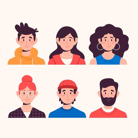 Free Vector | Pack of people avatars Character Flat Design, Vector Character Design, Flat Design Illustration, Affinity Designer, Vector Character, People Illustration, Character Design Animation, Flat Illustration, Illustration Character Design