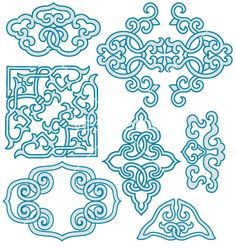 Buddhist Design, Japanese Ornaments, Scroll Ornament, Japanese Ornament, Chinese Ornament, Chinese Scroll, Ornament Vector, Chinese Element, Chinese Pattern