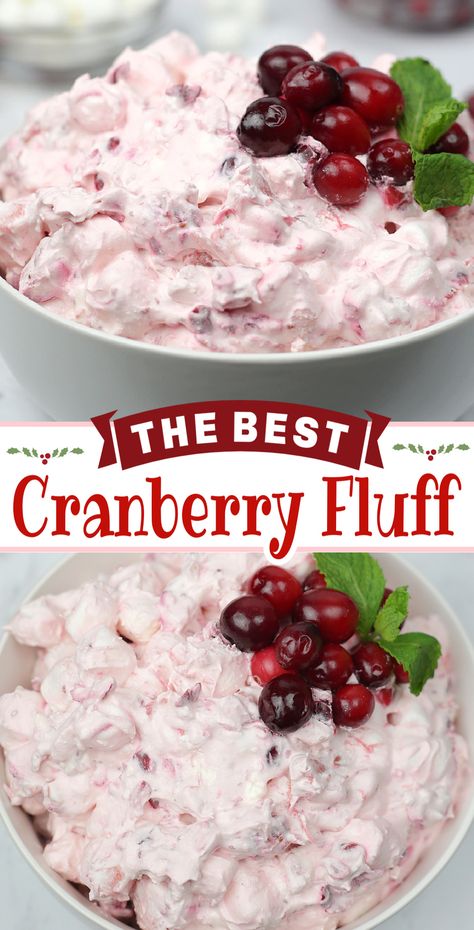 Cranberry Fluff Salad, Cranberry Salad Recipes, Cranberry Fluff, Fluff Salad Recipes, Christmas Salad Recipes, Fluff Salad, Thanksgiving Salad, Holiday Salads, Christmas Salads