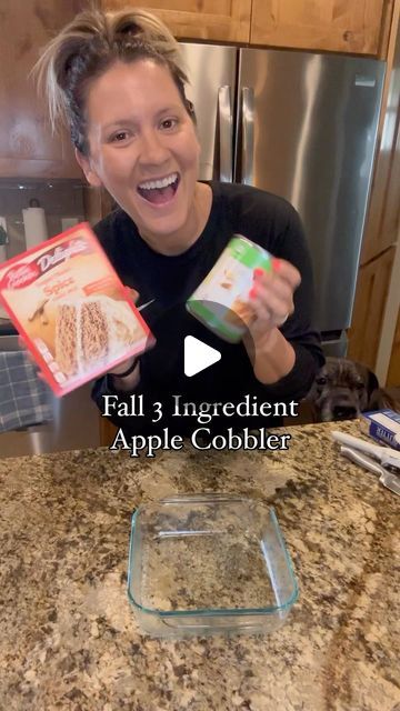 Kerry Modin on Instagram: "Your go to dessert for all things fall!! Fall cobbler, but make it simple! 🍎 Just like my viral summer cobbler, this 3-ingredient fall version is a total game-changer!! With the crisp autumn air and cozy vibes, it’s the perfect way to enjoy the season. 🍂  •Follow along for more quick and easy recipes!   #apples #appleseason #cobbler #cobblerrecipe #falldesserts #fall #fallseason #baking #bakingseason #dessert #dessertideas #recipe #recipeshare #thanksgivingdesserts #friendsgiving #halloween" Fall Cobbler Recipes Easy, Easy Cobblers 4 Ingredients, Apple Dump Cake Recipes 3 Ingredients, Easy Cobbler Recipes 4 Ingredients, Easy Apple Desserts 3 Ingredients, Apple Cobbler Easy 3 Ingredients, Apple Recipes Easy 3 Ingredients, Fall Cobbler, Summer Cobbler