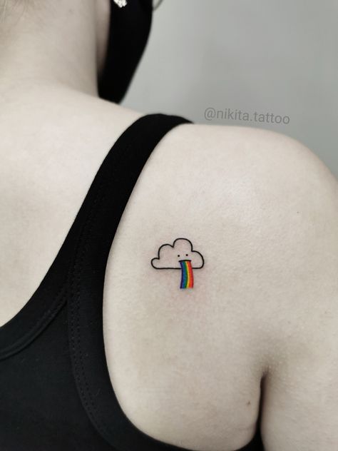 Rainbow Tattoo, Pride Tattoo, Rainbow Tattoos, Muster Tattoos, Cute Little Tattoos, Tatuaje A Color, 강아지 그림, Discreet Tattoos, Elegant Tattoos