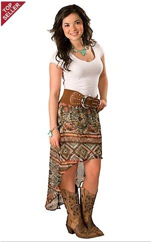 Dresses with Cowgirl Boots | Wrangler® Ladies Turquoise, Brown and Mode Country, Cowgirl Dress, Cowgirl Dresses, Wilde Westen, Country Girls Outfits, Estilo Country, Western Outfits Women, Country Fashion, Sheer Skirt