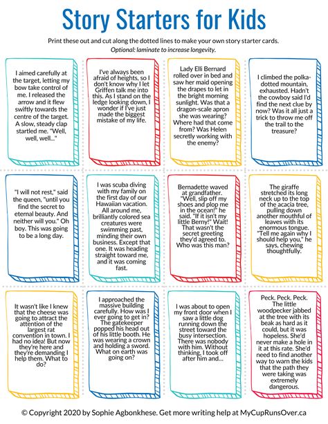 A story starter is a type of writing prompt. Some of the best story starters are opening lines: the first one to three sentences of a story. These lines may consist of dialogue or a snippet of action. Either way, they're designed to help the story writer jump right in.  In this post, we will cover eight ways you can integrate story starters into your language arts lessons.  #writingprompts #storystarter #writingpromptsforkids #printablesforkids #storywritingtools First Line Story Prompts, Beginning Story Starters, What To Write About Story Starters, Story Starter Sentences, First Sentence Prompt Story Starters, Story Opening Lines, Sentence Starters For Stories, Story Sentence Starters, Story Lines Ideas