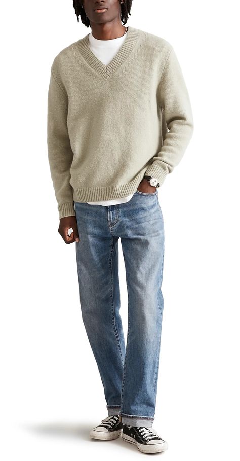 Back to Basics: Best Men's V-Neck Sweaters in 2023 | Valet. Men’s V Neck Sweater Outfit, Men V Neck Sweater Outfits, Collar Shirt Under Sweater Outfits, Mens V Neck Sweater Outfits, V Neck Sweater Outfit Men, Male Sweater Outfit, Basic Sweater Outfit, Collar Shirt Under Sweater, Shirt Under Sweater Outfit