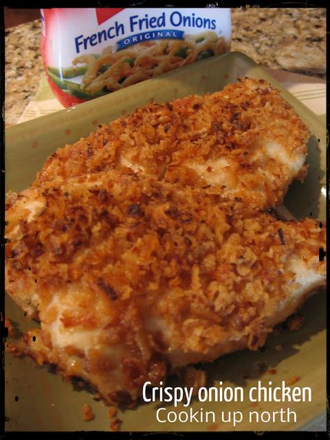 Crispy Onion Chicken, French Fried Onion Chicken, French Fried Onion Recipes, Fried Onions Recipe, French Onion Chicken, French Fried Onions, Onion Chicken, Home Classic, Oven Chicken