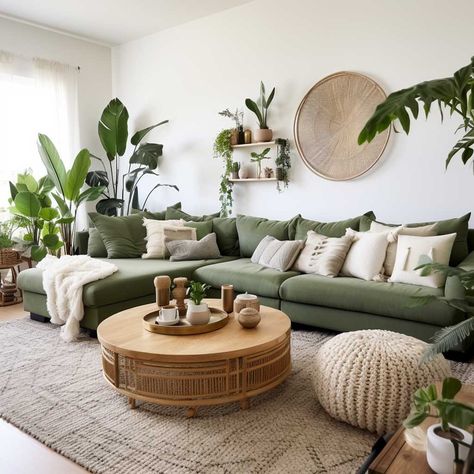 Achieving the Perfect Minimalist Bohemian Living Room Balance • 333+ Images • [ArtFacade] Minimalist Bohemian Living Room, Sofa Styles, Earthy Living Room, Bohemian Living Room Decor, Minimalist Bohemian, Living Room Scandinavian, Apartment Decor Inspiration, Bohemian Living, Living Room Green