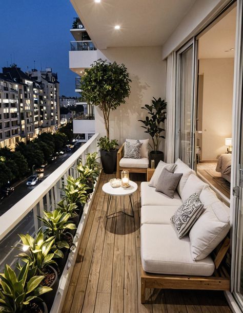 #homedecor, #interiordesign, #homedesign, #decor inspiration Small Deck Inspiration, Long Balcony Ideas, Dream Balcony, Cozy Balcony, Condo Balcony, Balkon Decor, Balcony Design Ideas, Dreamy Design, Small Balcony Garden