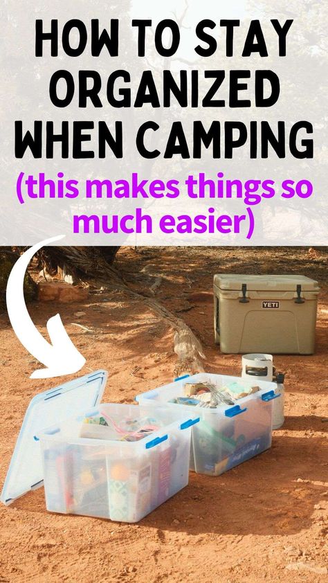 Car Camping Organization: Camp Gear Storage Tips and Hacks - Amanda Outside Zelt Camping Hacks, Car Camping Organization, Tent Camping Organization, Camping Gear Organization, Zelt Camping, Camp Gear, Camping 101, Gear Storage, Camping Must Haves