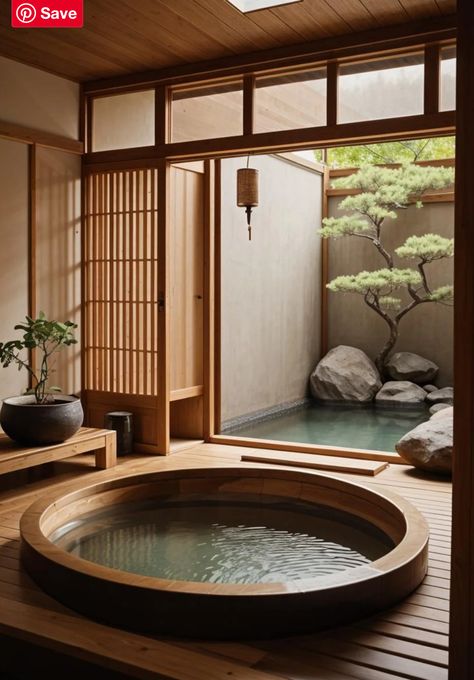 Interior Japandi, Japanese Bath House, Japanese Bathroom Design, Japanese Spa, Minimalist Homes, Japanese Bathroom, Japanese Home Design, Japanese Bath, Zen Bathroom