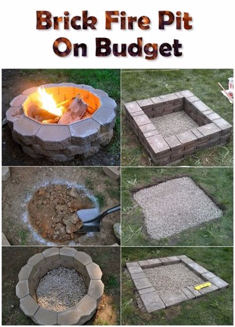 DIY Fireplace Ideas - Brick Firepit On A Budget - Do It Yourself Firepit Projects and Fireplaces for Your Yard, Patio, Porch and Home. Outdoor Fire Pit Tutorials for Backyard with Easy Step by Step Tutorials - Cool DIY Projects for Men and Women http://diyjoy.com/diy-fireplace-ideas Diy Outdoor Fireplace, Diy Projects For Men, Brick Fire Pit, Fire Pit Ideas, Yard Project, Back Yard Ideas, Diy Fire Pit, Diy Fireplace, Backyard Fire