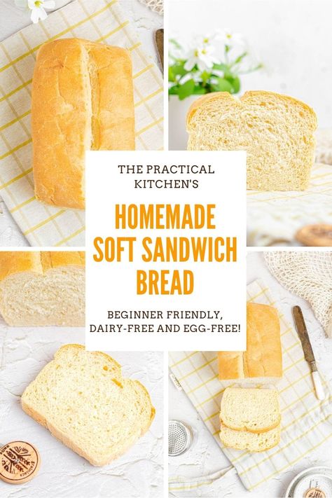 Soft Sandwich Bread Recipe, Soft Sandwich Bread, Sandwhich Bread, Homemade Sandwich Bread, Sandwich Bread Recipe, Bread Lame, Sandwich Bread Recipes, Simple Sandwiches, No Knead Bread