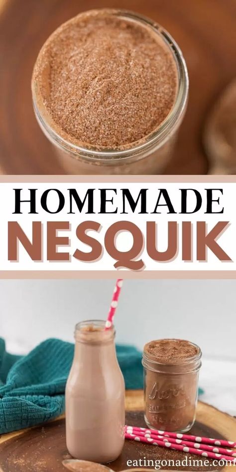 Save money by making your own homemade Nesquik. It is easy to make and healthier by making your own DIY Nesquik powder at home. Learn how to make this easy copycat Nesquik recipe. #eatingonadime #nesquikrecipes #copycatrecipes #easyrecipes Homemade Nesquick, Nesquik Recipes, Homemade Dry Mixes, Mix Drinks, Homemade Baking, Homemade Pantry, Spice Mix Recipes, Homemade Condiments, Rare Roses