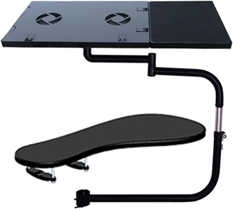 Amazon.com: Cutycaty Chair Keyboard Tray, Laptop Keyboard Mouse Chair Stand Laptop Holder with USB Fan, Adjustable Mouse Mount Installed to Chair, Stainless Steel Keyboard Mount with -85°~ +20°Tilt : Office Products Desk Keyboard Tray, Keyboard Holder Under Desk, Under Desk Laptop Mount, Tablet Desk Mount, Laptop Holder Stand, 70"" Desks With Slide-out Keyboard Tray, Laptop Keyboard, Adjustable Desk, Keyboard