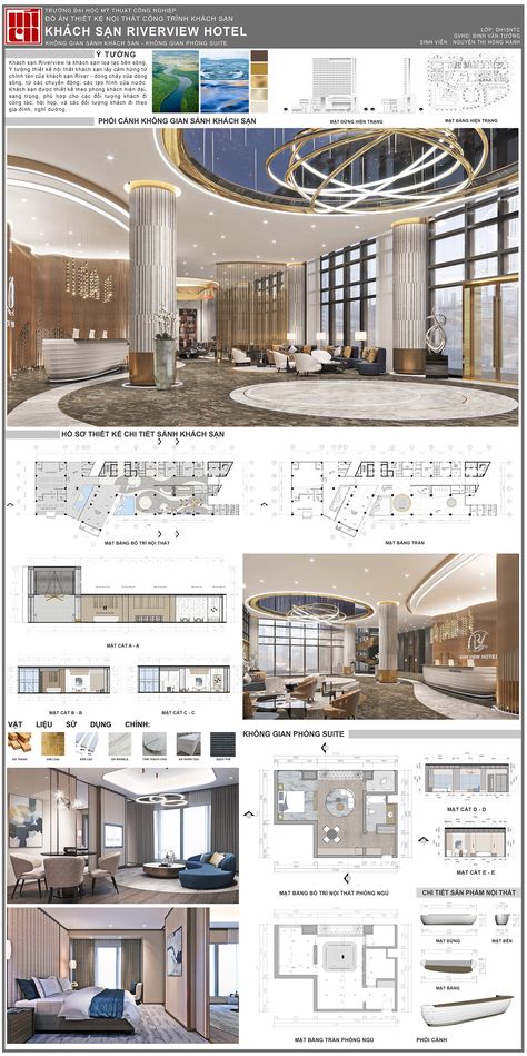 Riverview Hotel on Behance Hotels Reception Design, Resort Reception Design Plan, Hotel Room Floor Plan Layout, Hotel Design Architecture Concept, Hotel Hall Design, Hotel Reception Plan, Hotel Reception Interior Design, Hotel Room Plan Layout, Luxury Hotel Lobby Reception