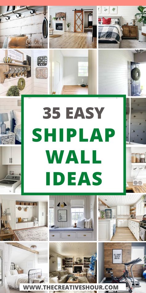 Shiplap walls have become a symbol of modern interior design, effortlessly blending rustic charm with contemporary elegance. Whether you're envisioning a cozy living room, a serene bedroom, a stylish kitchen, a spa-like bathroom, an inviting entryway, a productive office, or a unique vertical installation, shiplap walls offer endless possibilities to transform your space. Shiplap Wall Decor Ideas Kitchen, Tall Shiplap Wall, Shiplap Wall Ideas Living Room, Bedroom Shiplap Ideas, Entryway Ideas Shiplap, Shiplap Pantry Walls, Decorating With Shiplap Walls, Shiplap Living Room Ideas, Modern Farmhouse Shiplap Walls