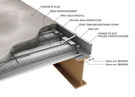 structural metal deck: great strength, light weight and high speed construction. Most common method of attaching steel decking to the supporting framework is welding. #Construccion Steel Deck Framing, Concrete Deck, Deck Framing, Metal Deck, Deck Construction, Steel Magnolias, Plans Architecture, Steel Deck, Danielle Steel