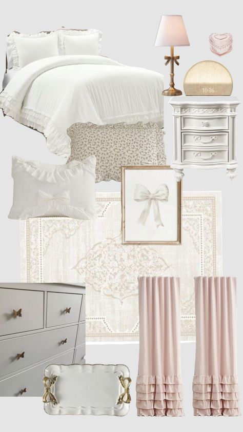 Room Ideas Princess Aesthetic, Girly Princess Room, Dream Room Ideas Aesthetic, Bedding Ideas Queen Bed, Cozy Classy Bedroom, Bedroom Inspirations Coquette, Pink Room Inspo Baddie, Room Inspo Classy, Bedroom Ideas For Two People