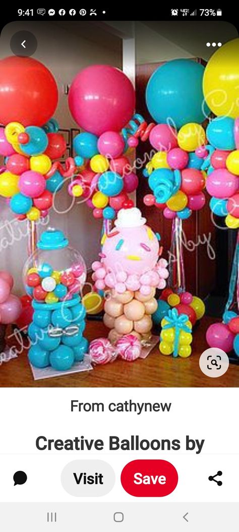 Candy Theme Birthday Party, Candy Themed Party, Deco Ballon, Candy Land Birthday Party, Candy Birthday Party, Candy Land Theme, Ice Cream Birthday Party, Balloon Crafts, Smash Cake