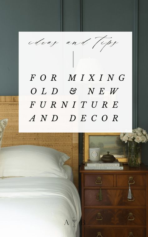 Mixing Old And New Furniture, Mixing Antiques With Modern, Mixing Modern And Antique Furniture, Modern Decorating, Rattan Headboard, Grand Millennial, Headboard Decor, Antique Modern, Eclectic Bedroom