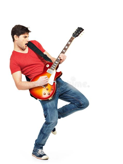 Man Playing Guitar Reference, Poses 2023, Gesture Drawing Poses, Guitar Images, Band Playing, Band Photoshoot, Guitar Drawing, Guitar Photos, Guitar Art