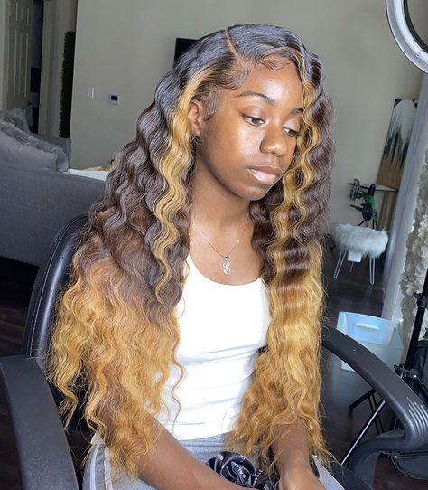 Highlight Blonde, Brown Lace Front, Brazilian Hair Wigs, Straight Weave Hairstyles, Straight Hair Extensions, Coloured Hair, Blowout Hair, Deep Wave Hairstyles, Texturizer On Natural Hair