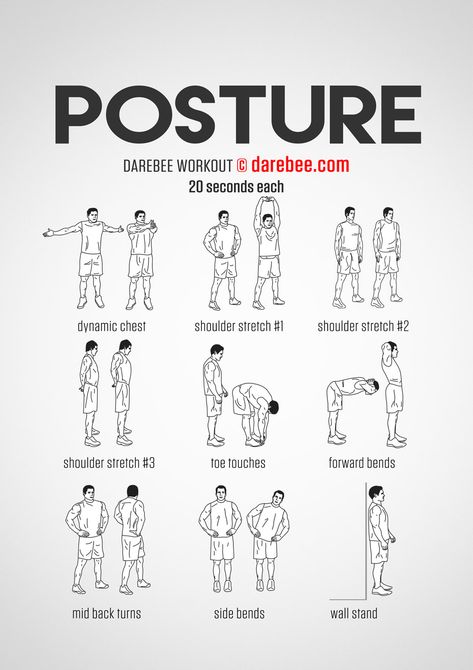 Posture Workout Posture Correction Exercises, Latihan Dada, Trening Sztuk Walki, Posture Exercises, Trening Fitness, Golf Exercises, Workout Chart, Better Posture, Trening Abs