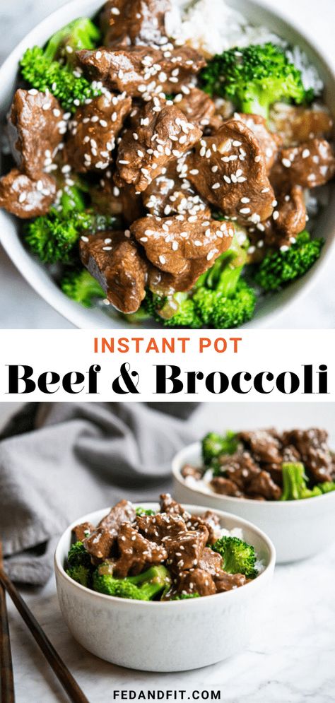 This Instant Pot beef and broccoli features tender beef in a savory garlic sauce and cooks up in minutes - making it perfect for busy weeknights! Delicious Instant Pot Recipes, Instant Pot Beef And Broccoli, Honey Teriyaki Chicken, Black Bean Chicken, Slow Cooker Freezer Meals, Beef Broccoli, Mexican Beef, Teriyaki Beef, Beef And Broccoli