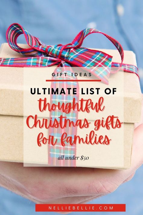 These are thoughtful and personal gift ideas my family would love to receive. Best of all is that they fall under $50. Most of them...well under that $50! #giftideas #families #inexpensive Christmas Gift Baskets For Large Family, Christmas Present Ideas For Large Family, Gifts For Family Friends Christmas, Small Christmas Gift Ideas For Family, Holiday Gifts For Family, Christmas Gifts For Large Family, Simple Christmas Gift Ideas For Family, Christmas Gifts For Out Of State Family, Christmas Gifts Family Diy