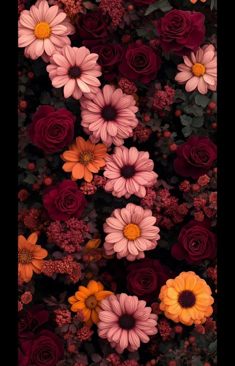 Fall Backgrounds Iphone, Autumn Phone Wallpaper, Floral Wallpaper Iphone, Vintage Flowers Wallpaper, Cute Fall Wallpaper, Iphone Wallpaper Fall, Sunflower Wallpaper, Hippie Wallpaper, Flower Background Wallpaper