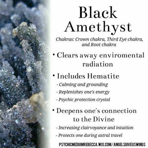 Black Amethyst crystal meaning Black Amethyst Meaning, Black Amethyst Crystal, Apache Tears Stones, Black Amethyst, Crystals Healing Properties, Spiritual Crystals, Protection Crystals, Crystal Therapy, Crystal Healing Stones