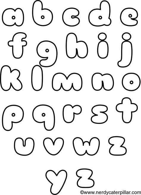 Hand Drawn Font - Small Shaded Letters And Decorations Bubble Letters Lowercase, Cute Fonts Alphabet, Bubble Letters Alphabet, Bubble Alphabet, Alfabet Font, Letters Printable, Bubble Letter Fonts, Small Alphabets, Font Bubble