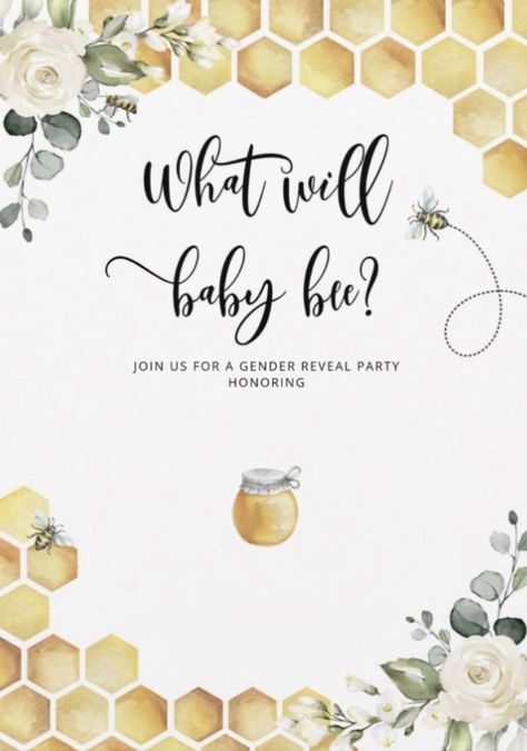 What Will You Bee Gender Reveal, Pooh Bear Gender Reveal, Neutral Bee Gender Reveal, What Will It Bee Gender Reveal, Gender Reveal Honey Bee Theme, Gender Reveal Bee Theme, Honey Bee Baby Shower Theme, Honey Bee Gender Reveal, What Would It Bee Gender Reveal Decor