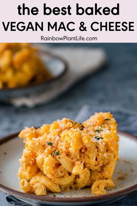 Easy Vegan Cheese Sauce, Baked Vegan Mac And Cheese, Easy Vegan Cheese, Rainbow Plant Life, Vegan Instant Pot Recipes, Vegan Baked, Vegan Cheese Sauce, Baked Mac N Cheese, Vegan Mac And Cheese