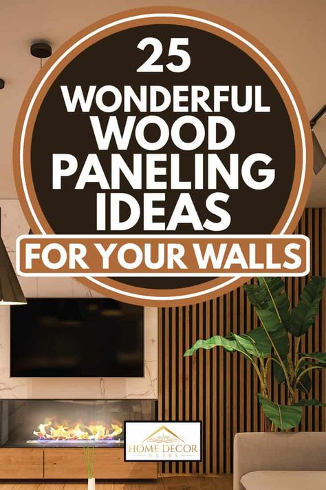 Wood Panelling Ideas, Stained Wood Wall Paneling, Decor For Wood Panel Walls, Wood Panel On Wall, Wood Panelling Accent Wall, Wall Planks Wood, Wall Paneling Ideas Office, Wood Panel Living Room Ideas, Decorative Wall Panels Living Room