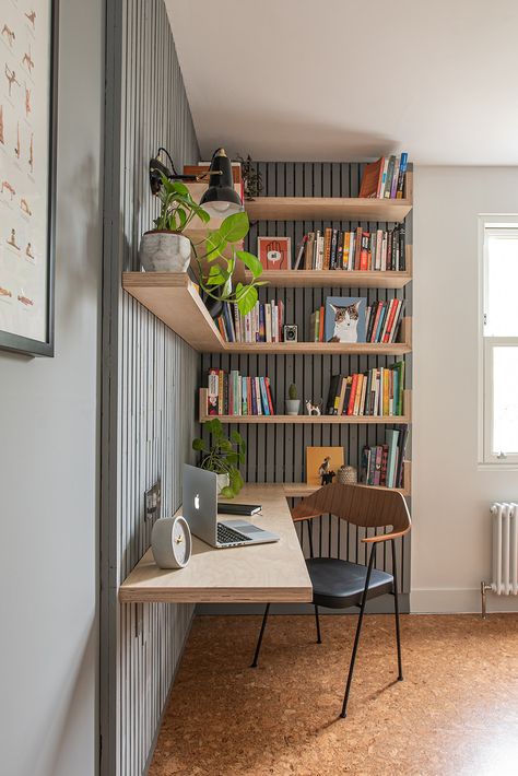 Tiny Home Office, Stylish Home Office, Home Office Layout, Desk Bookshelf, Boho Patio, Small Home Offices, Office Guest Room, Ideas Patio, Small Home Office