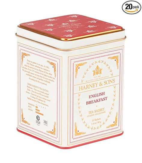 AmazonSmile : Harney & Sons Black Tea, English Breakfast, 20 Sachets : Black Teas : Grocery & Gourmet Food Classic English Breakfast, Harney And Sons Tea, Tea English, Paris Tea, Tea Crafts, Tea History, English Breakfast Tea, Bergamot Oil, Peppermint Tea