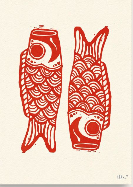 Linocut Aesthetic, Linocut Art Simple, Tattoo Perna, Linocut Ideas, Internal Monologue, Lino Art, Linocut Art, Arte Inspo, Fish Art