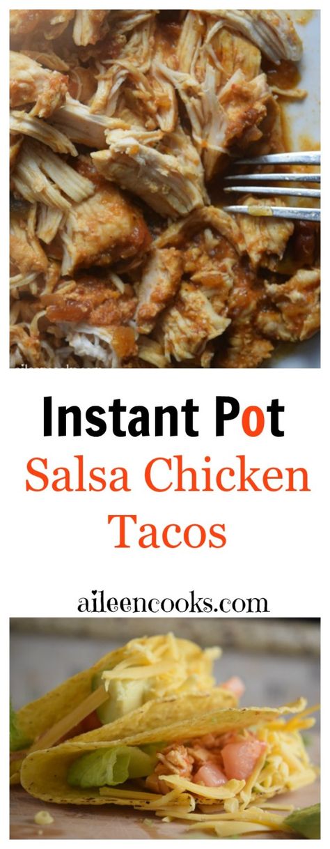 Make these salsa chicken tacos in your instant pot electric pressure cooker. They are a delicious and healthy dinner. Recipe from aileencooks.com. Salsa Chicken Tacos, Instant Pot Salsa Chicken, Instapot Ideas, Instant Pot Salsa, Practical Paleo, Instant Pots, Instapot Meals, Ip Recipes, Quick Bites