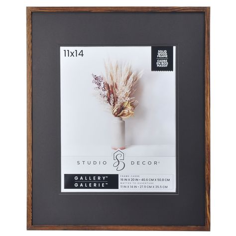 "Buy the Dark Wood Frame with Mat, Gallery by Studio Décor® at Michaels. This wooden frame has a contemporary design and looks great in almost any décor. With its black mat, this frame is perfect for displaying a cherished photograph or artwork. This wooden frame has a contemporary design and looks great in almost any décor. With its black mat, this frame is perfect for displaying a cherished photograph or artwork. Details: Dark brown Black double mat Available in multiple sizes Thick layer of g Black Mat Framed Art, Painted Pallets Ideas, Playroom Makeover, Dark Wood Frame, Family Picture Frames, 16x20 Frame, Gallery Frames, Neutral Art, Pallet Painting