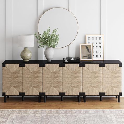 Amazon.com: Nathan James Accent Storage Boho Modern Free Standing Buffet Sideboard Cabinet for Hallway, Entryway, Dining Living Room, Set of 3 Console Table, Beacon - Black : Home & Kitchen Push Latch, Large Console Table, Nathan James, Modern Buffet, Furniture Storage Cabinets, Sideboard Storage Cabinet, Modern Farmhouse Home, Buffet Sideboard, Accent Storage