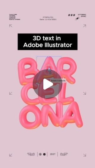 3d Typography Illustrator Tutorial, 3d Typography Design Tutorial, 3d Text In Illustrator, 3d Text Illustrator Tutorial, Text Illustrator Tutorial, Text Tutorial Illustrator, Inflated Text, 3d Typography Tutorial, Typography Tutorial Illustrator