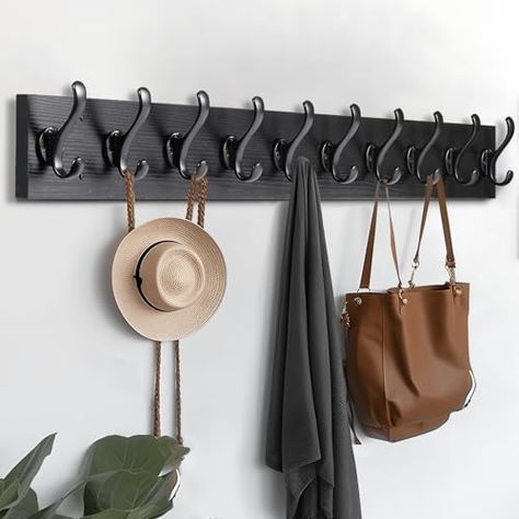 Coat Hooks Hallway, Coat Rack Wall Mount, Wall Entryway, Coat Hooks On Wall, Entryway Coat Rack, Rustic Coat Rack, Heavy Winter Coat, Bag Rack, Entryway Wall