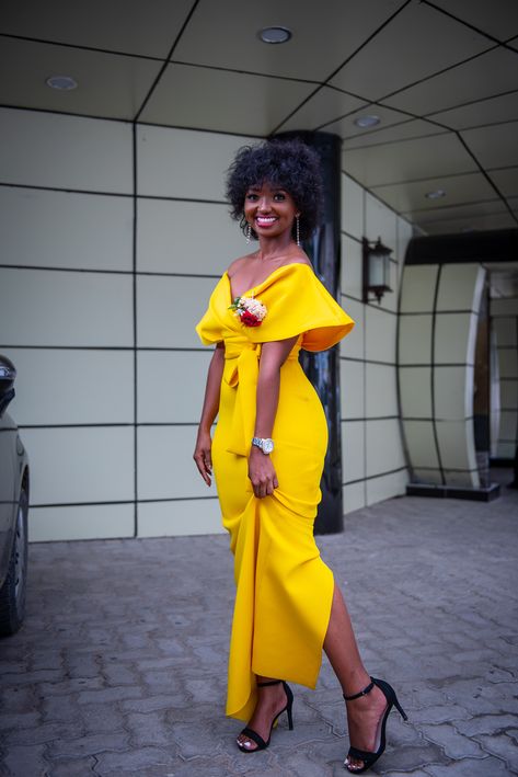 Yellow  Dinner/Wedding/ Babyshower Maxi-dress Black Wedding Outfit, Ms Smith, Yellow Maxi Dress, Yellow Maxi, Well Dressed Women, Yellow And Black, Black Wedding, Well Dressed, Stylish Women