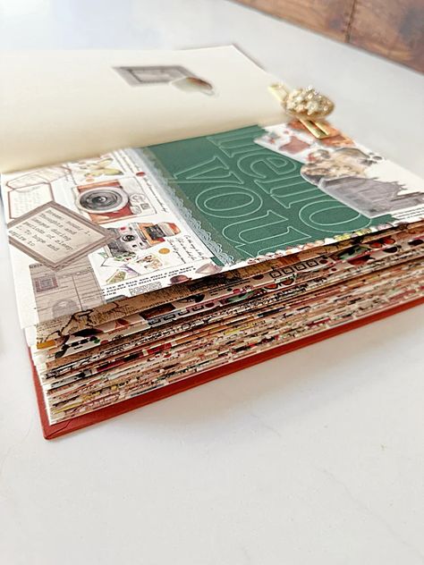 Junk journaling Diy Smash Book, Minimalist Scrapbook Ideas Simple, Smash Journal Ideas Diy, Old Book Journal Diy, Smash Books Ideas, Magazine Junk Journals, Using Fabric In Junk Journals, Making Junk Journals From Old Books, Junk Journal Storage