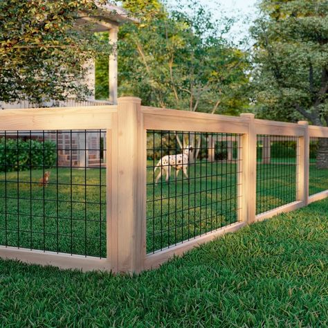 Fences For Corner Houses, Front Space Ideas, Cow Panel Fence Ideas, Cowboy Fence Ideas, Farm Style Fence Ideas, Pony Fence Ideas, Diy Wire Fence How To Build, Natural Fence Ideas Backyards, Different Fence Styles