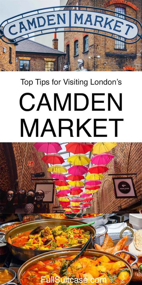 Camden Market Food, London Markets, Best Markets In London, Camden Lock, London England Travel, London Cheap, Camden Market, London Market, Camden London