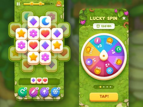 Triple Match Game by NestStrix on Dribbble Puzzle Game Ui, Mobile Game Development, Tiles Game, Spring Games, Game Gui, Match 3 Games, Farm Games, Ui Game, Match Game