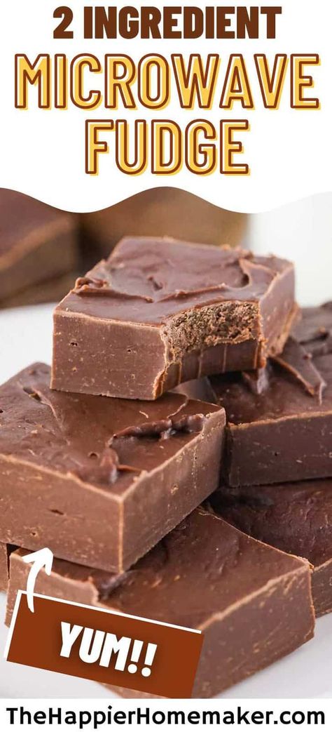 3 Minute 3 Ingredient Fudge, Chocolate Fudge Microwave, 2 Minute Microwave Fudge, Sweetened Condensed Milk Fudge Microwave, Chocolate Fudge 2 Ingredients, Paula Dean Five Minute Fudge, Easy Microwave Fudge Condensed Milk, Easy Microwave Fudge Recipe, Microwave Chocolate Fudge Easy